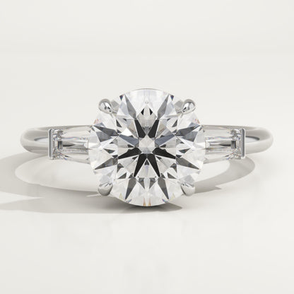 2 CT Round Cut Three Stone Moissanite Engagement Ring