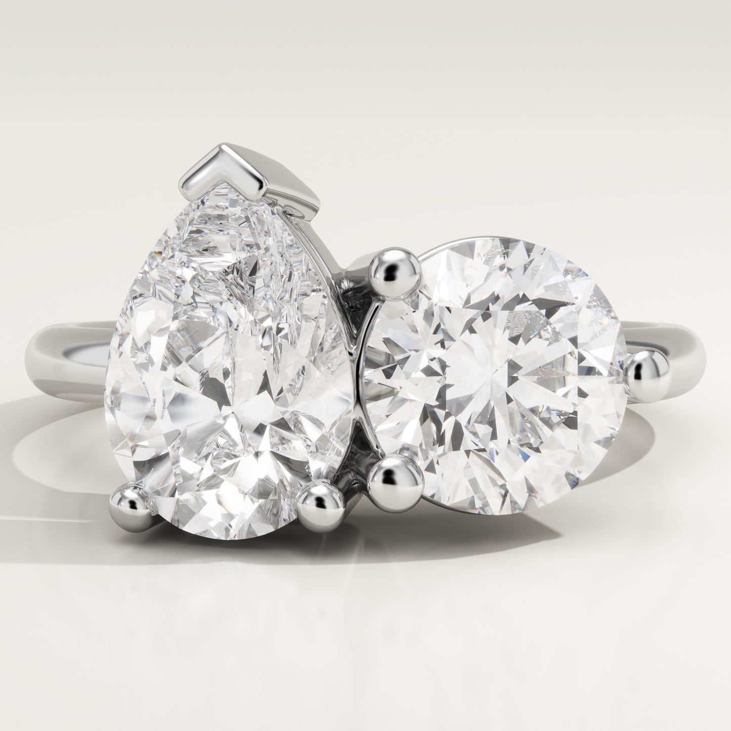 3.5 TCW Pear & Round Cut Toi Et Moi Lab-Grown Diamond Engagement Ring