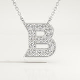 0.323 TCW Round Lab-Grown Diamond B Initial Necklace