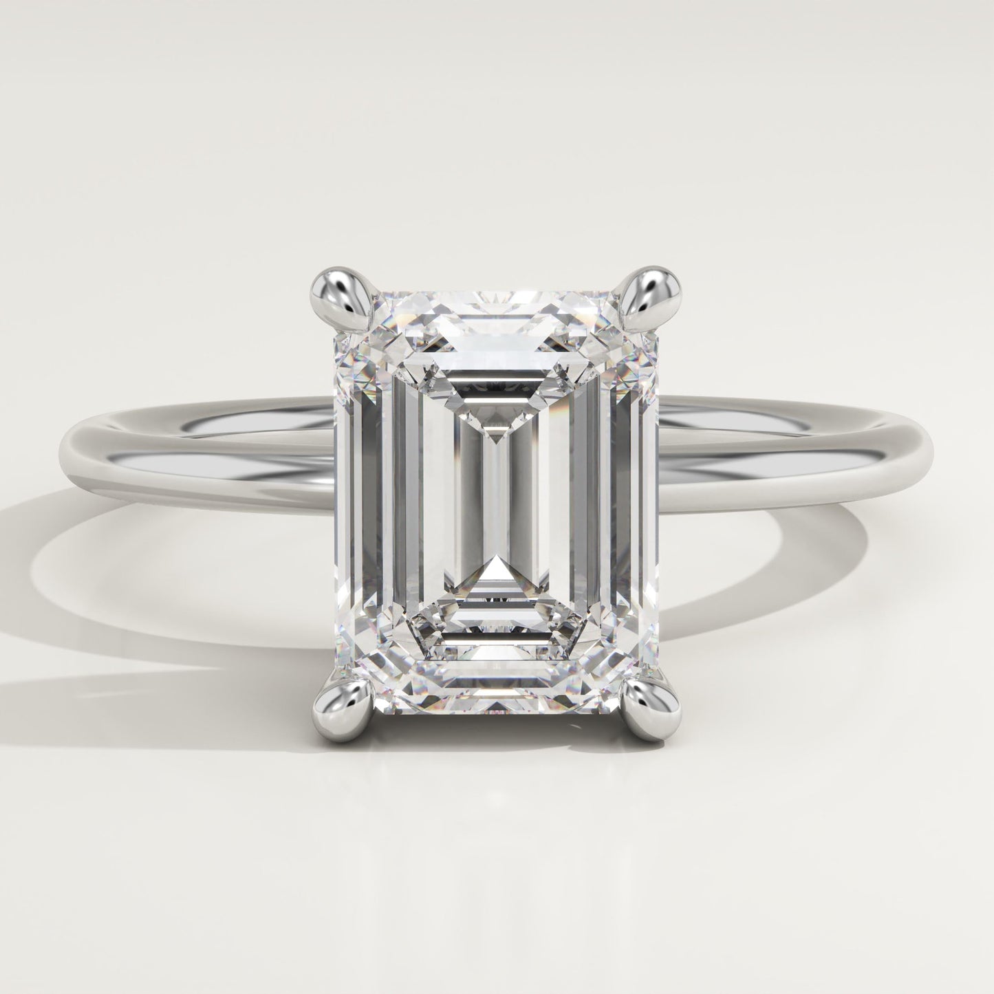 Emerald Cut Solitaire Lab-Grown Diamond Engagement Ring