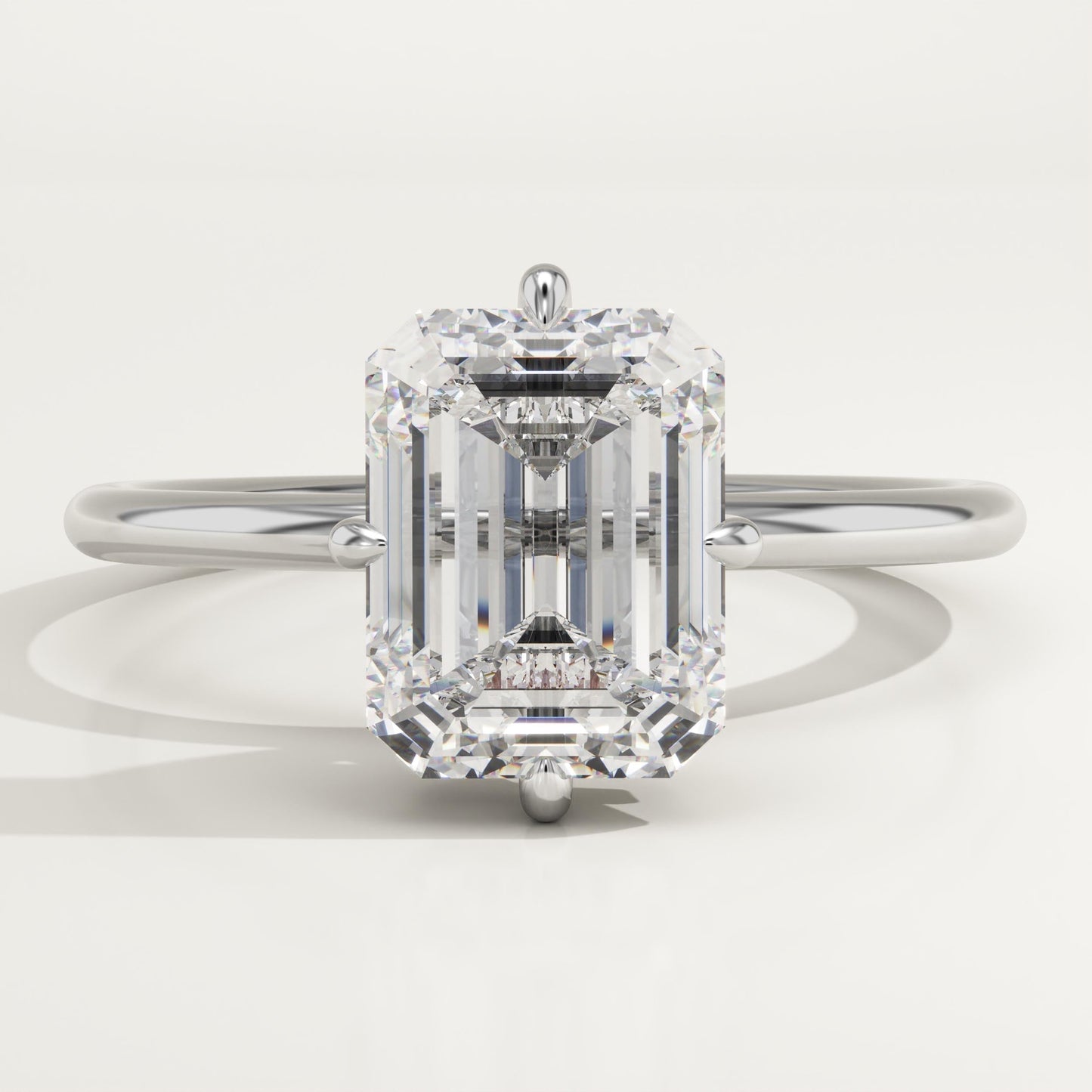 Emerald Cut Solitaire Lab-Grown Diamond Engagement Ring
