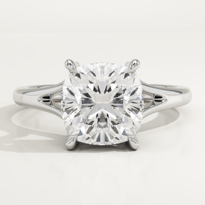 Cushion Cut Solitaire Split Shank Lab-Grown Diamond Engagement Ring