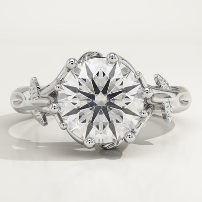 Round Cut Nature Inspired Lab-Grown Diamond Engagement Ring