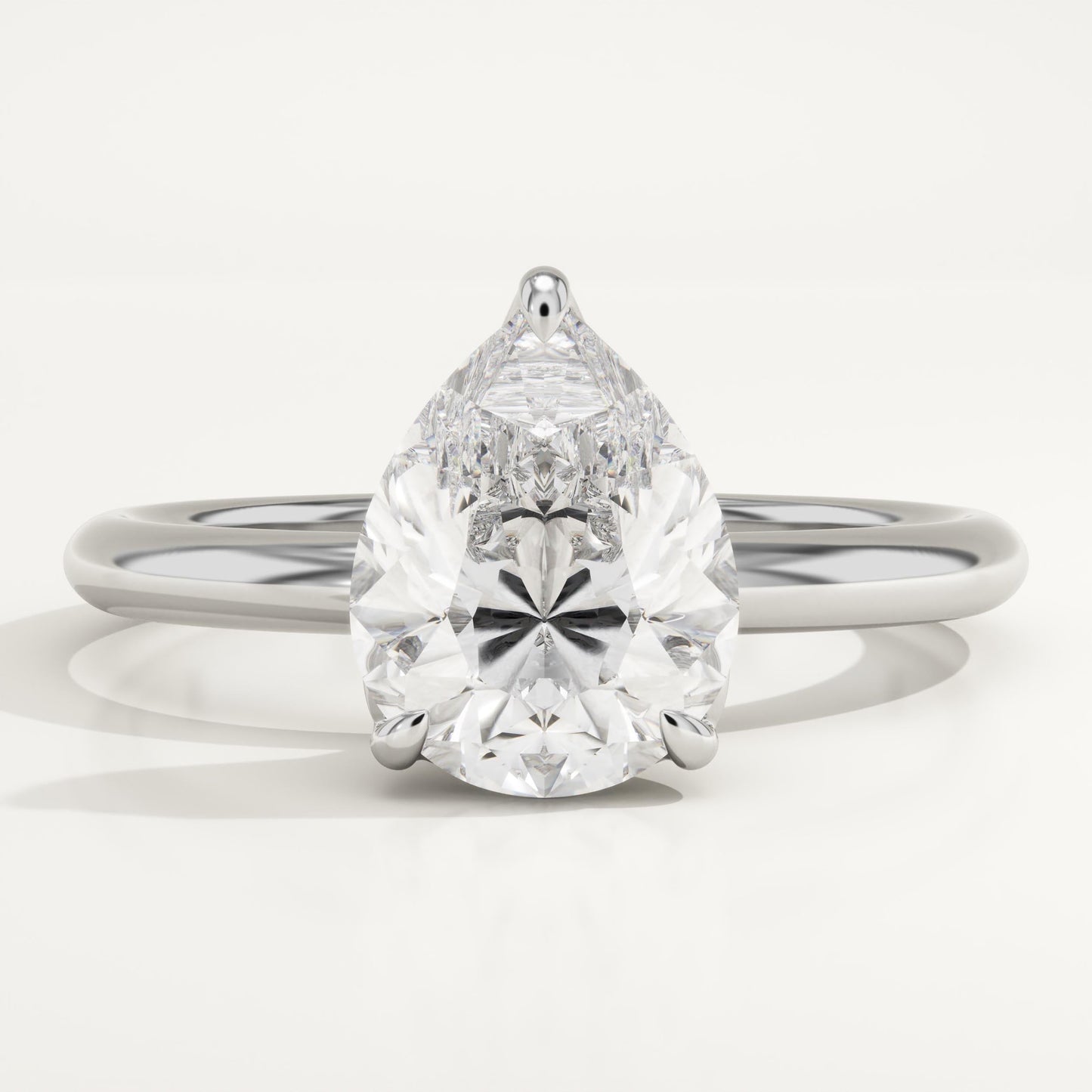 1.5 CT Pear Cut Solitaire Moissanite Engagement Ring