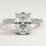 2.0 CT Oval Cut Pave Lab-Grown Diamond Engagement Ring