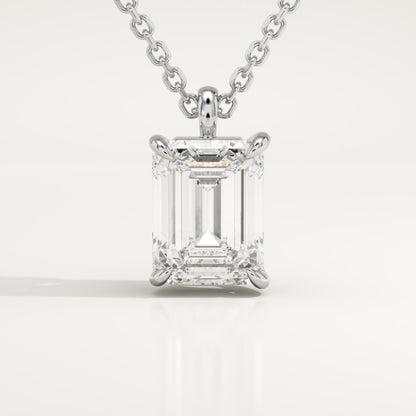 2 CT Emerald Cut Lab-Grown Diamond Solitaire Necklace