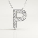 0.39 TCW Round Lab-Grown Diamond P Initial Necklace