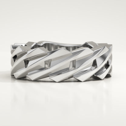 Blade Style Wedding Band For Men