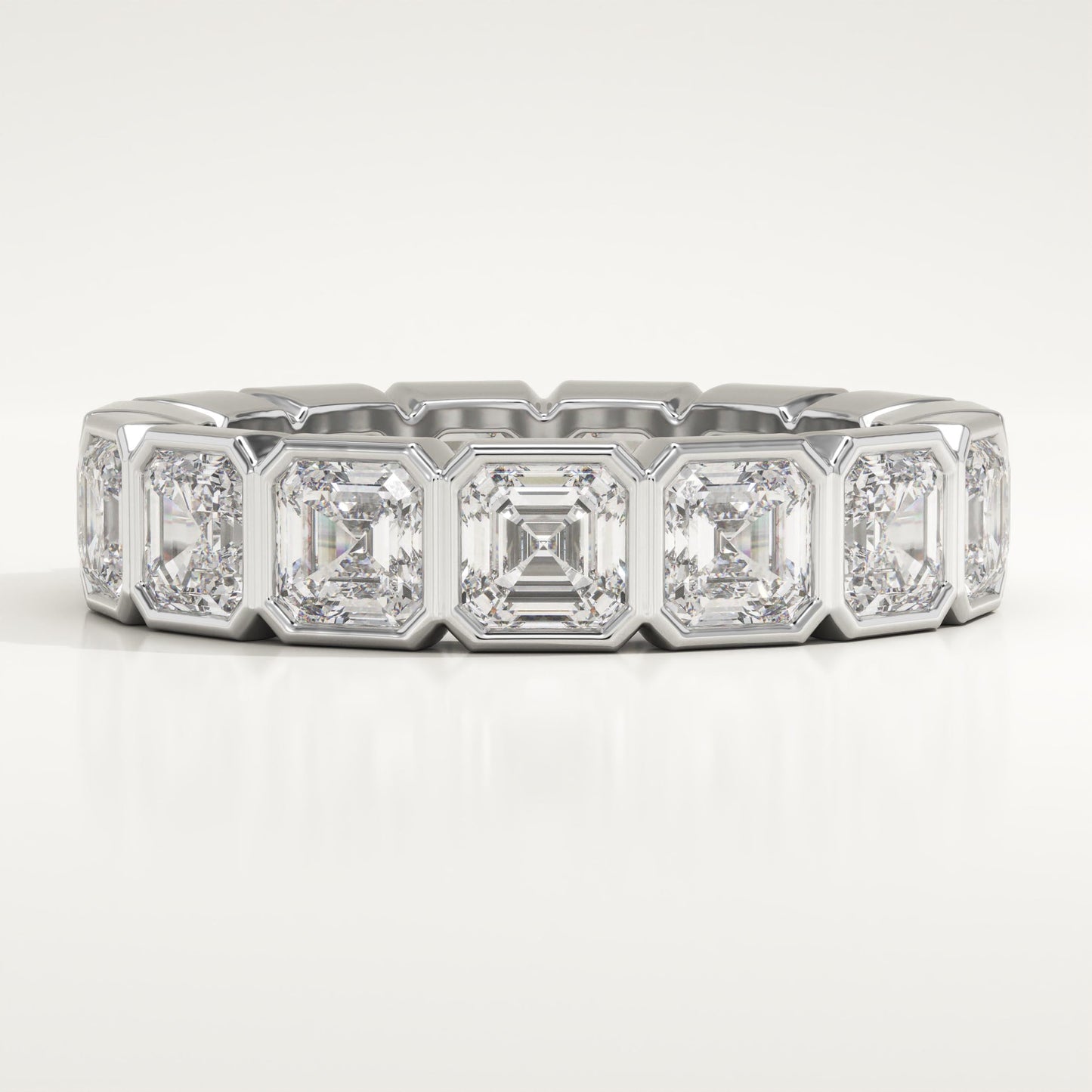 2.25 TCW Asscher Lab-Grown Diamond Full Eternity Wedding Band