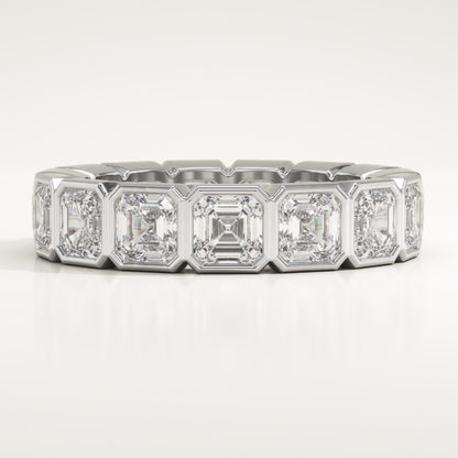 2.25 TCW Asscher Lab-Grown Diamond Full Eternity Wedding Band