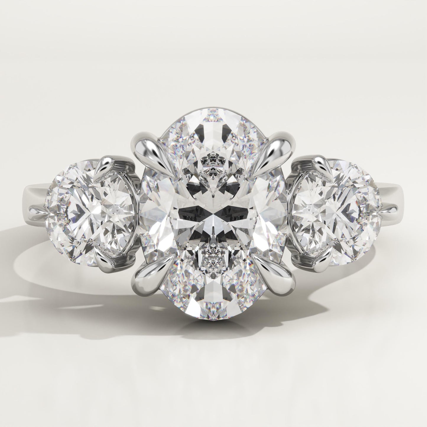 Oval Cut Three stone Lab-Grown Diamond Engagement Ring