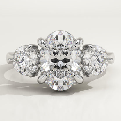 Oval Cut Three stone Lab-Grown Diamond Engagement Ring