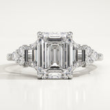 2.0 CT Emerald Cut Cluster Lab-Grown Diamond Engagement Ring
