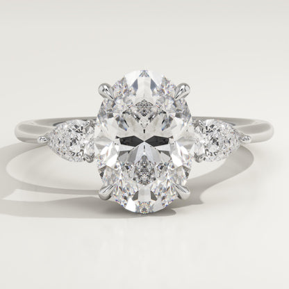 Oval Cut Three Stone Lab-Grown Diamond Engagement Ring
