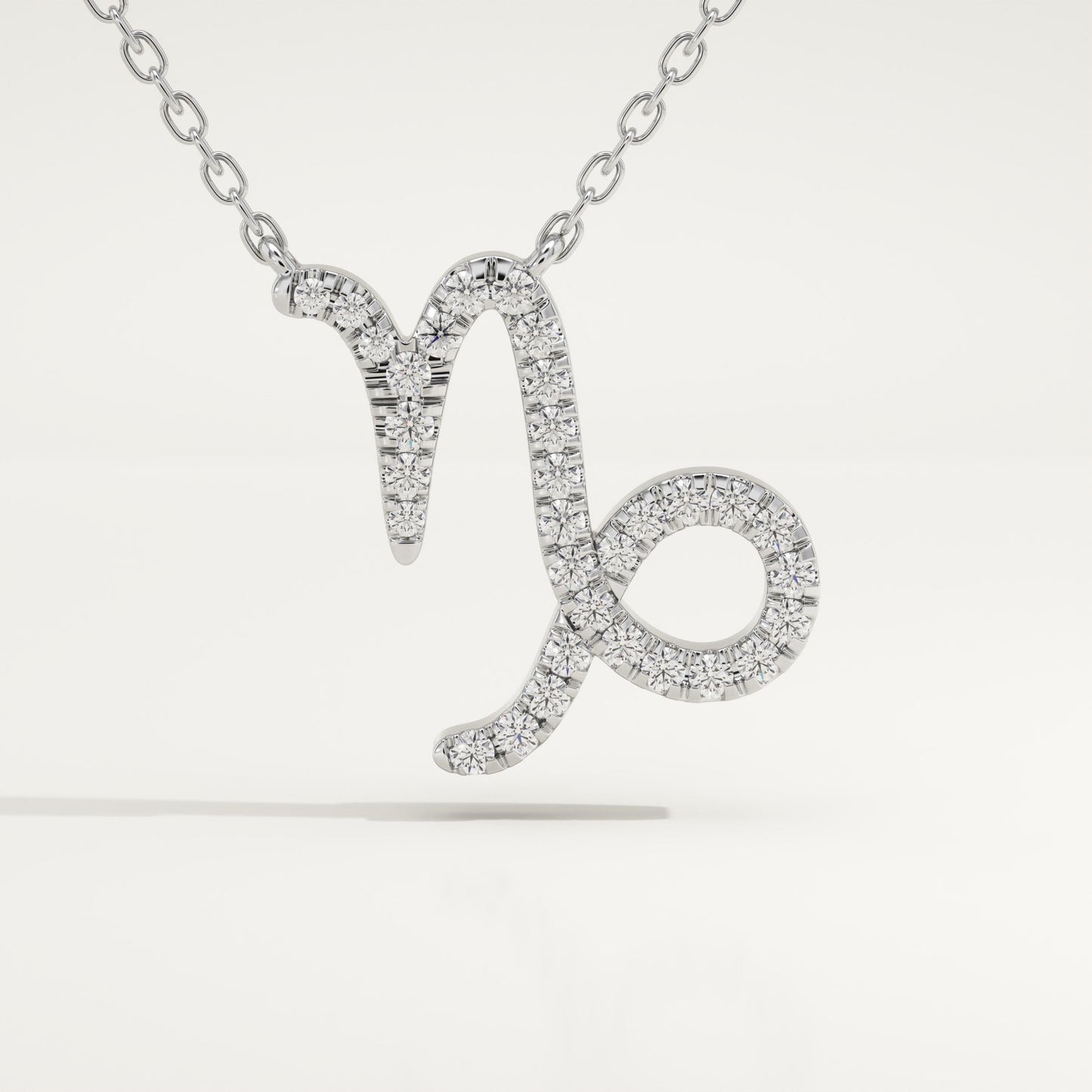 0.108 TCW Round Lab-Grown Diamond Capricon Zodiac Necklace