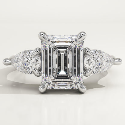 Emerald Cut Three Stone Lab-Grown Diamond Engagement Ring