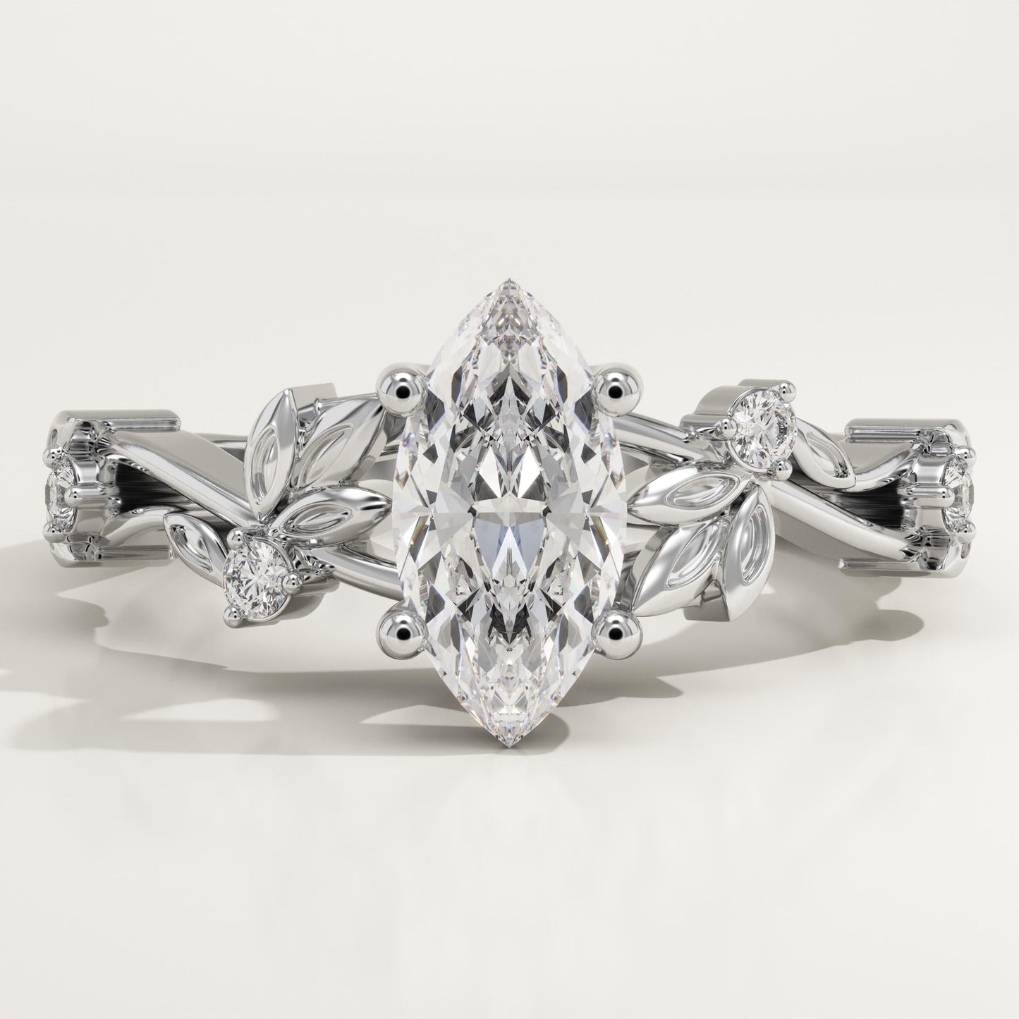 Marquise Cut Nature Inspired Lab-Grown Diamond Engagement Ring