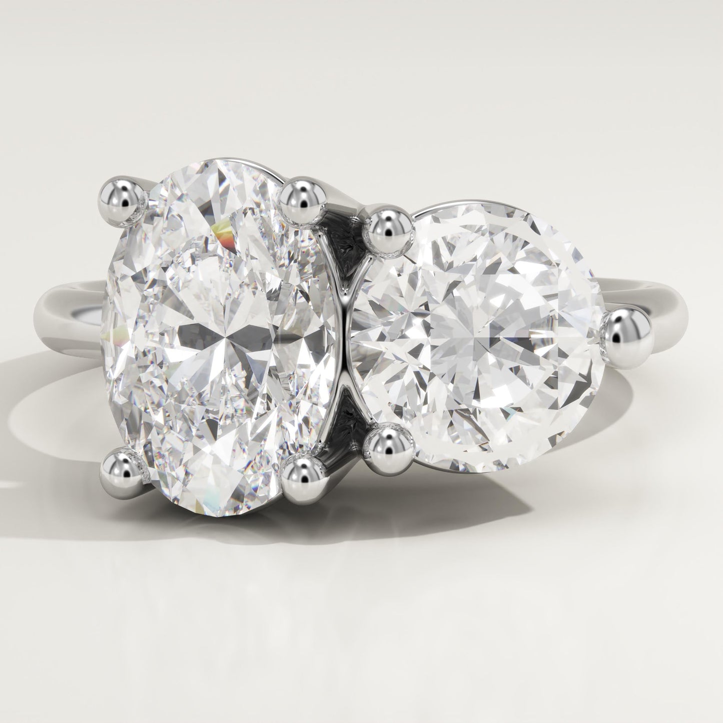 4 TCW Oval & Round Cut Toi Et Moi Lab-Grown Diamond Engagement Ring