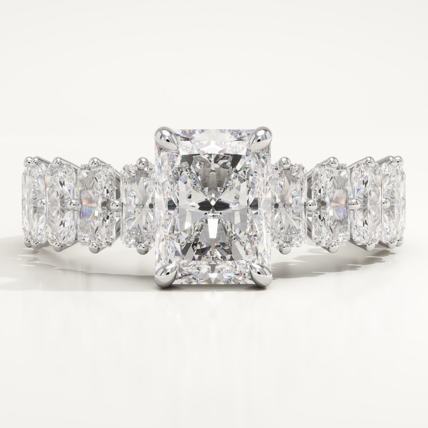 Radiant Cut Pave Lab-Grown Diamond Engagement Ring