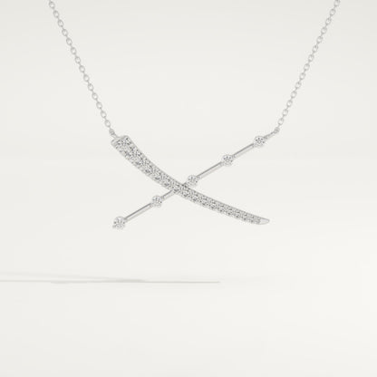 0.34 TCW Round Lab-Grown Diamond X Initial Necklace