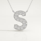 0.77 TCW Round Lab-Grown Diamond S Initial Necklace