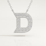 0.243 TCW Round Lab-Grown Diamond D Initial Necklace