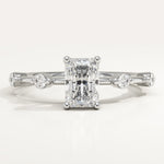 2.0 CT Radiant Cut Dainty Pave Lab-Grown Diamond Engagement Ring