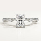 2.0 CT Radiant Cut Dainty Pave Lab-Grown Diamond Engagement Ring