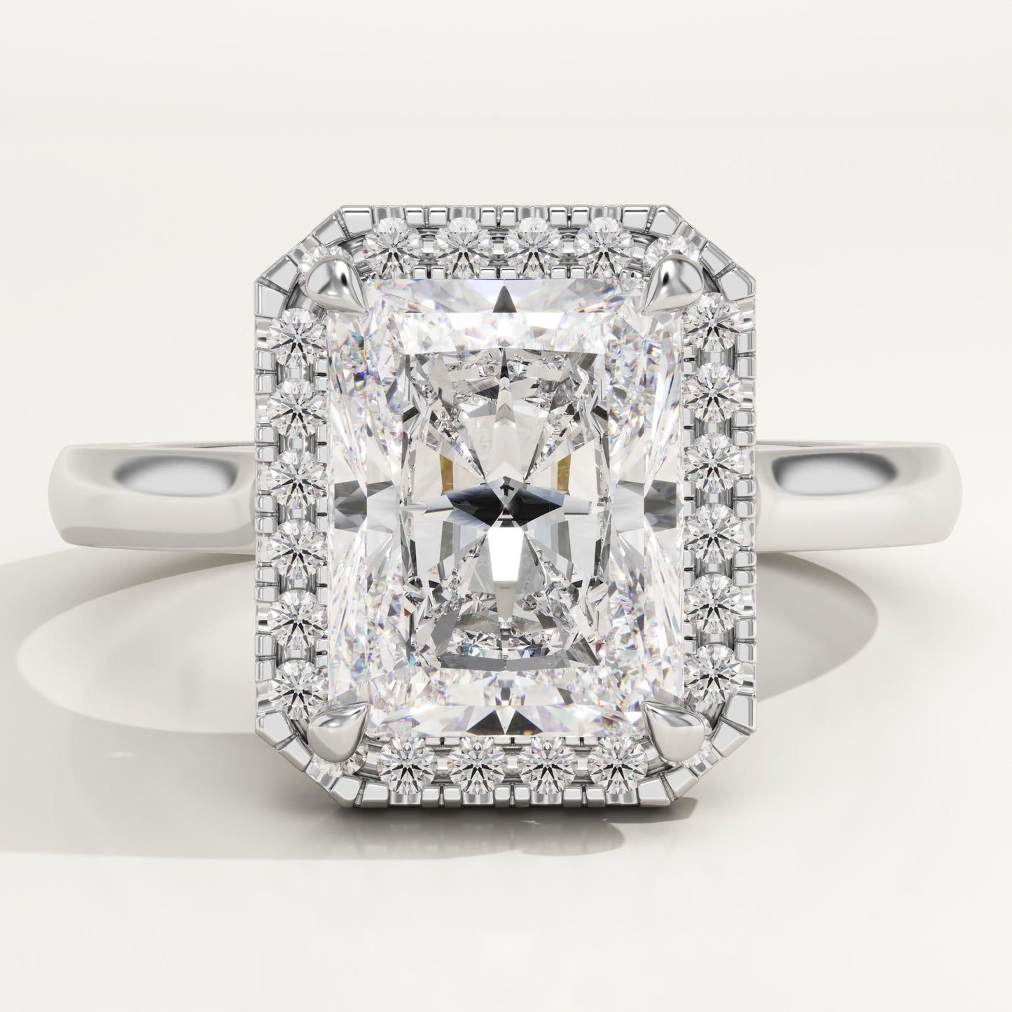 Radiant Cut Halo Lab-Grown Diamond Engagement Ring