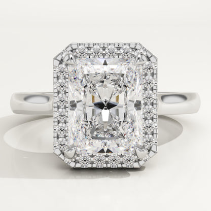 Radiant Cut Halo Lab-Grown Diamond Engagement Ring