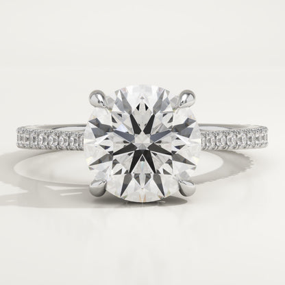 2 CT Round Cut Pave Moissanite Engagement Ring