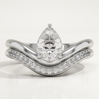 Pear Cut Solitaire Lab-Grown Diamond Bridal Set