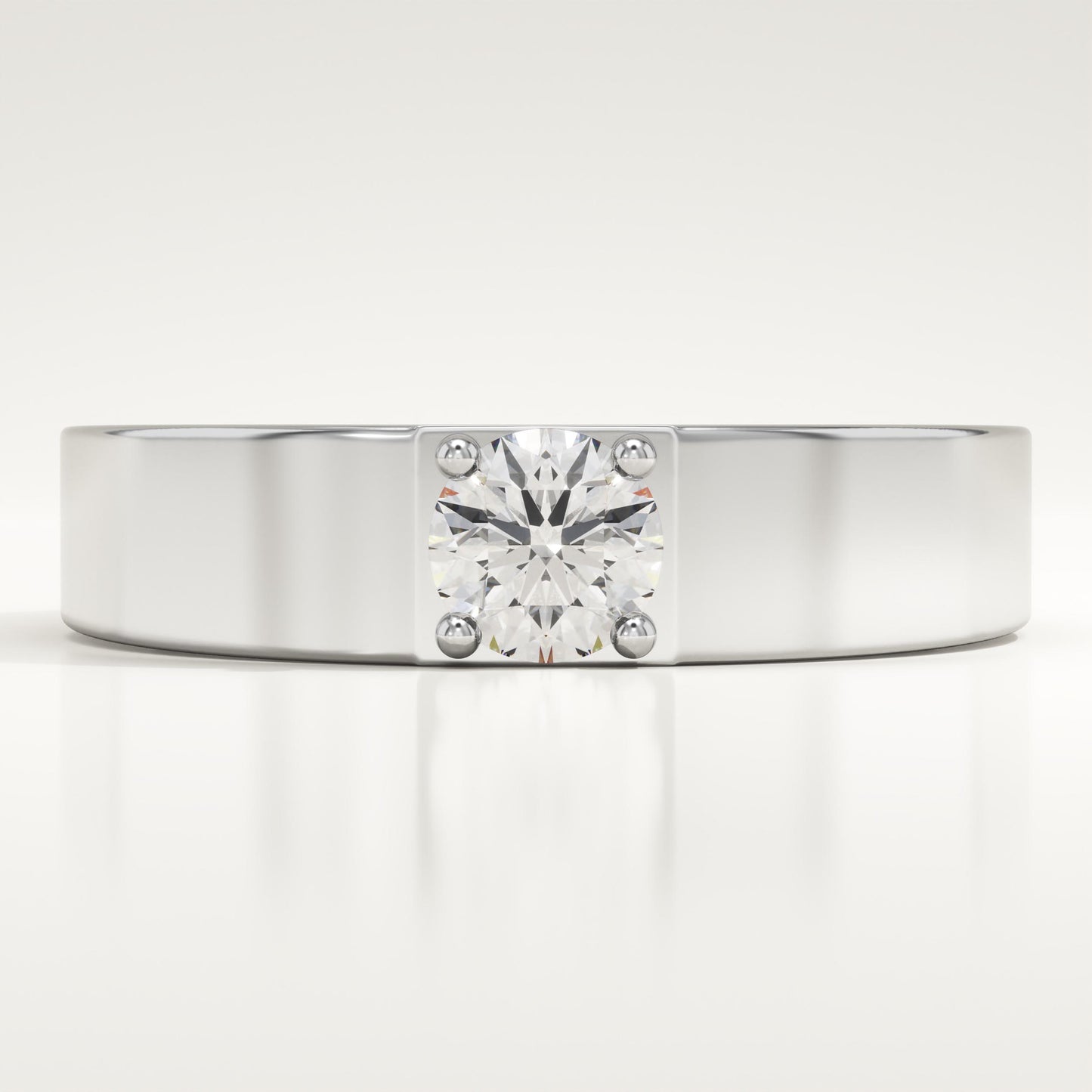 0.47 CT Round Lab-Grown Diamond Solitaire Wedding Band For Men