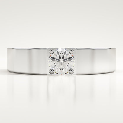 0.47 CT Round Lab-Grown Diamond Solitaire Wedding Band For Men