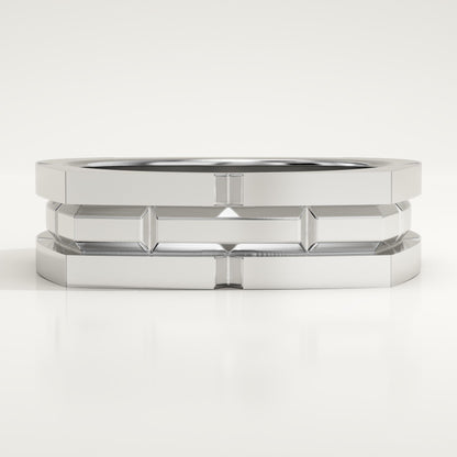 Geometric Wedding Band For Men