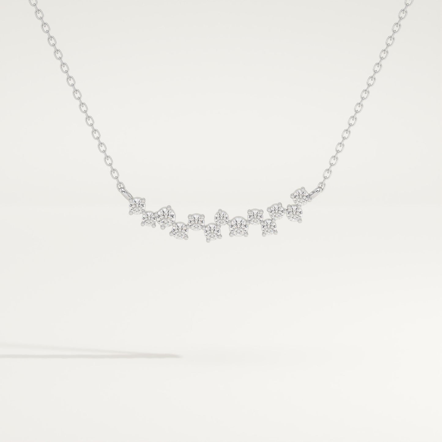 0.241 TCW Round Lab-Grown Diamond Charm Necklace