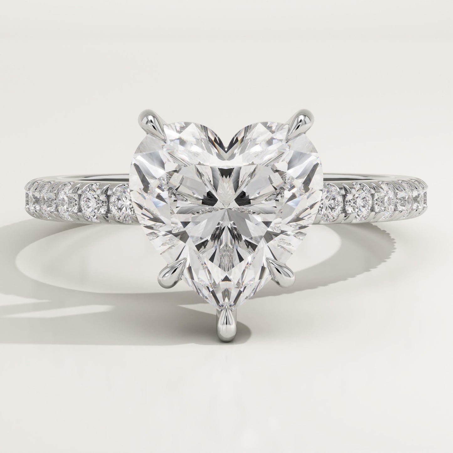 Heart Cut Pave Lab-Grown Diamond Engagement Ring