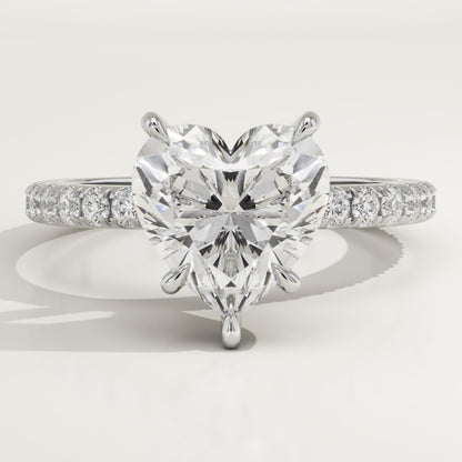 Heart Cut Pave Lab-Grown Diamond Engagement Ring