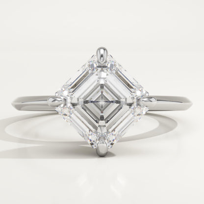 Asscher Cut Solitaire Lab-Grown Diamond Engagement Ring