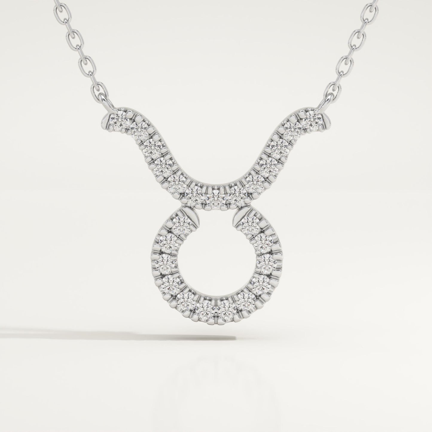 0.12 TCW Round Lab-Grown Diamond Taurus Zodiac Necklace