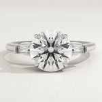 2.0 CT Round Cut Three Stone Lab-Grown Diamond Engagement Ring