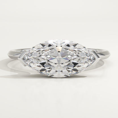 1.75 CT East West Marquise Cut Solitaire Moissanite Engagement Ring
