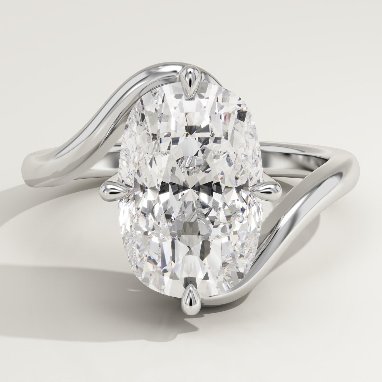 Elongated Cushion Cut Solitaire Lab-Grown Diamond Engagement Ring