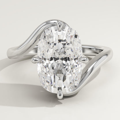 Elongated Cushion Cut Solitaire Lab-Grown Diamond Engagement Ring