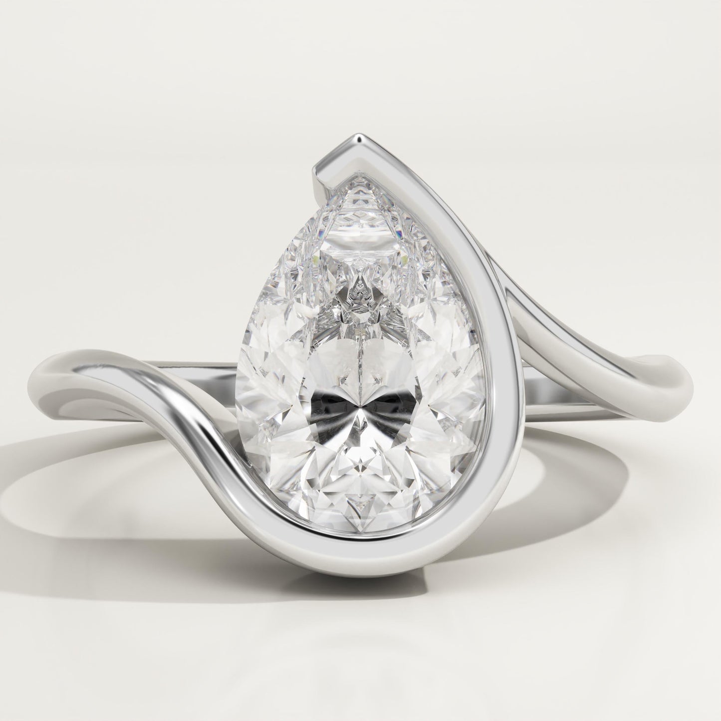 Pear Cut Solitaire Lab-Grown Diamond Engagement Ring