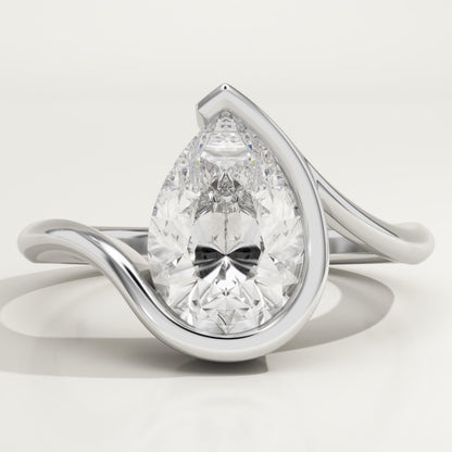 Pear Cut Solitaire Lab-Grown Diamond Engagement Ring