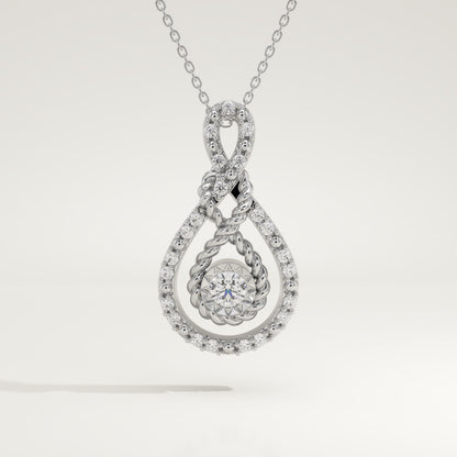 0.11 TCW Round Lab-Grown Diamond Multi Stone Necklace