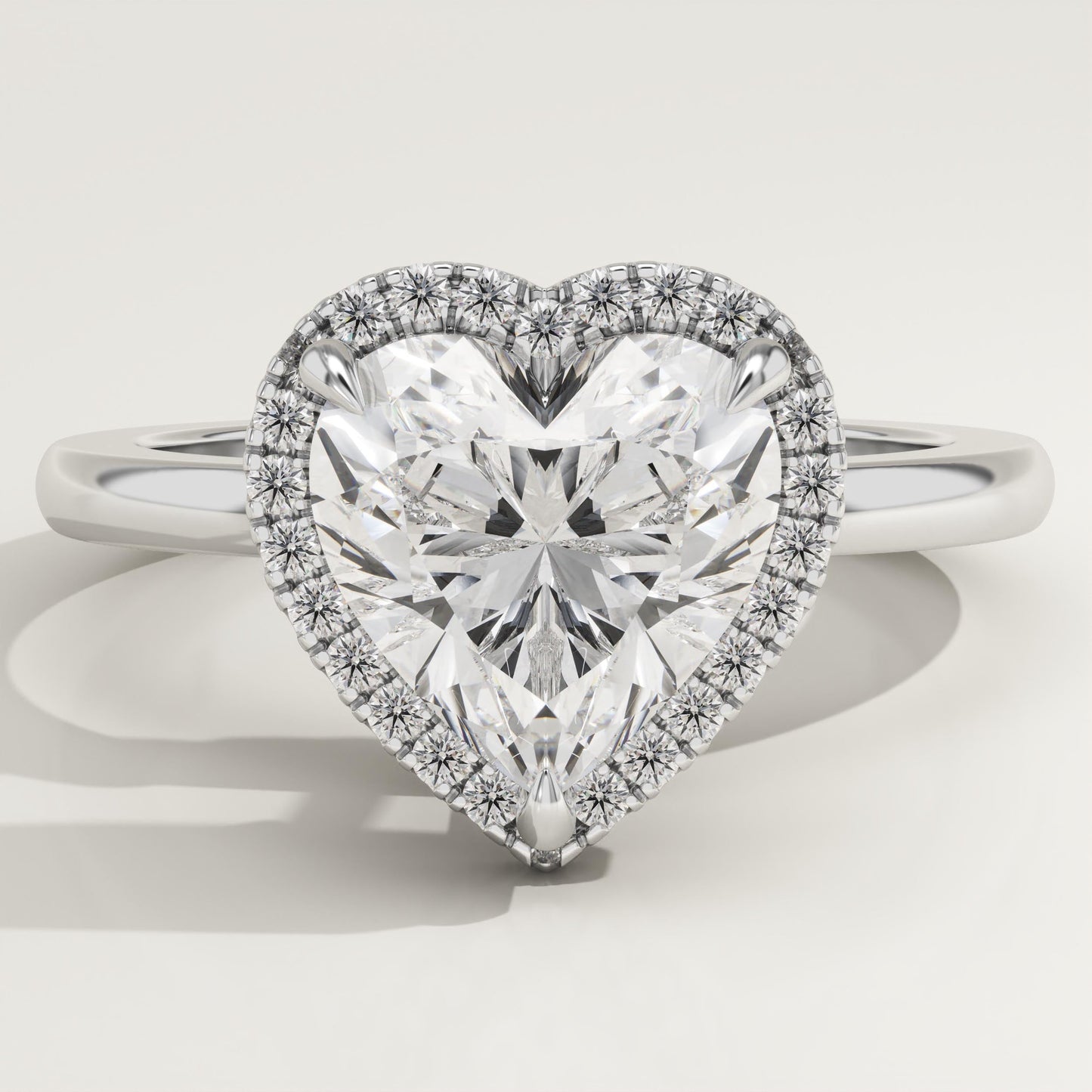 Heart Cut Halo Lab-Grown Diamond Engagement Ring