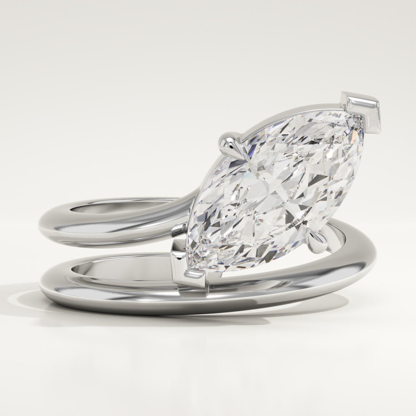 Marquise Cut Solitaire Lab-Grown Diamond Engagement Ring