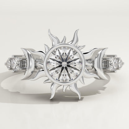 Round Cut Nature Inspired Lab-Grown Diamond Engagement Ring